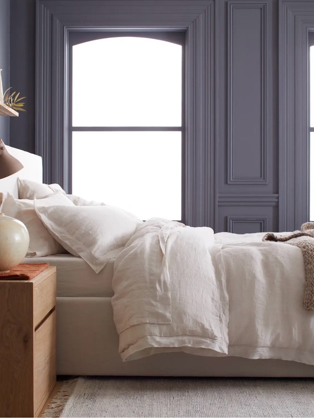 QUINCE EUROPEAN LINEN DOUBLE FLANGE KING DUVET COVER SET SAND MSRP $295